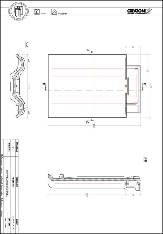 Prodotto file CAD FUTURA Tegola a doppia onda DWZ
