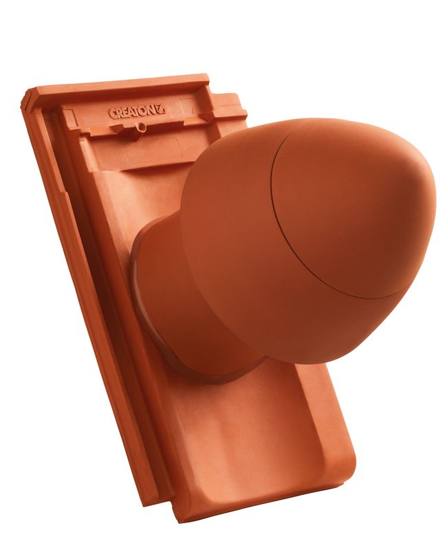 HER SIGNUM Tubo di sfiato in ceramica DN 125 mm con calotta svitabile, incl. adattatore di collegamento sottotetto