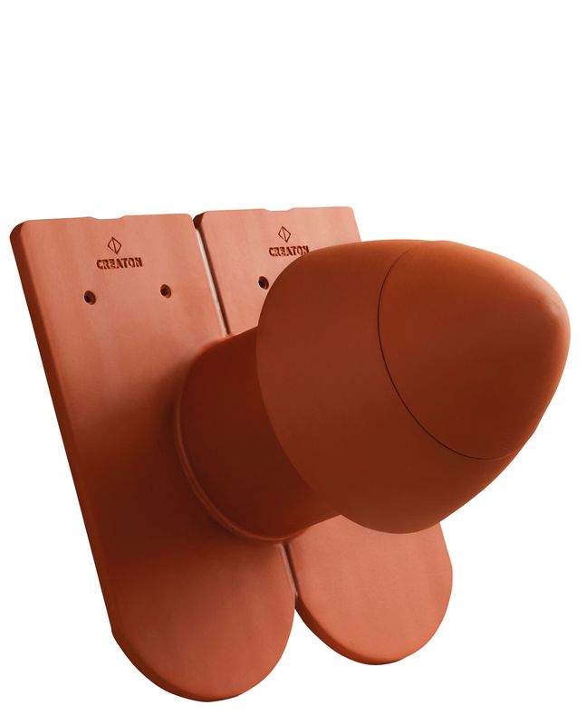 KERA-BIBER SIGNUM tubo di sfiato in ceramica DN 125 mm con copertura rimovibile, incl. adattatore collegamento sottotetto con tubo flessibile