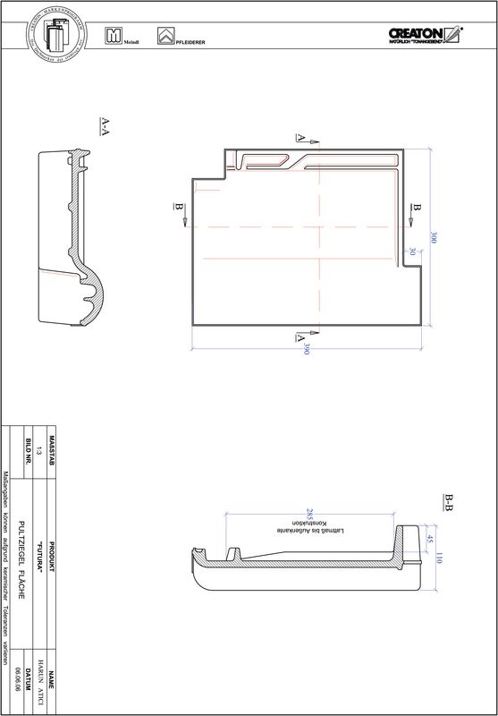 Prodotto file CAD FUTURA Tegola di testata superficie PULTFLA