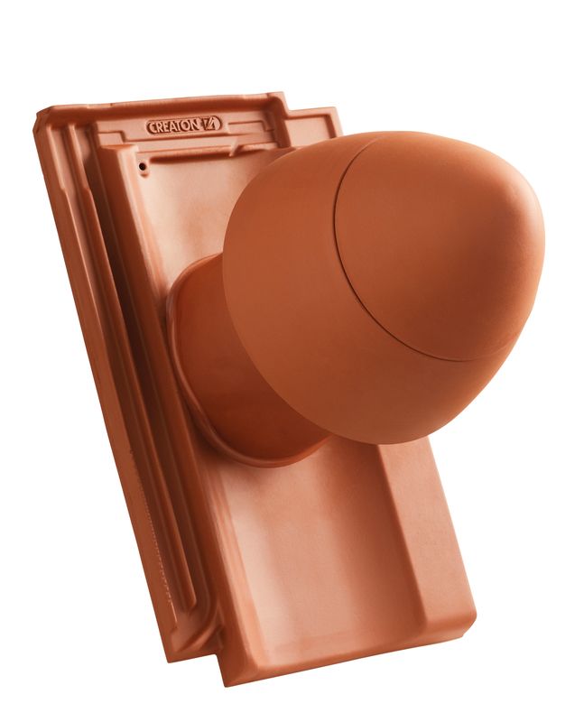 OPT SIGNUM Tubo di sfiato in ceramica DN 125 mm con calotta svitabile, incl. adattatore di collegamento sottotetto