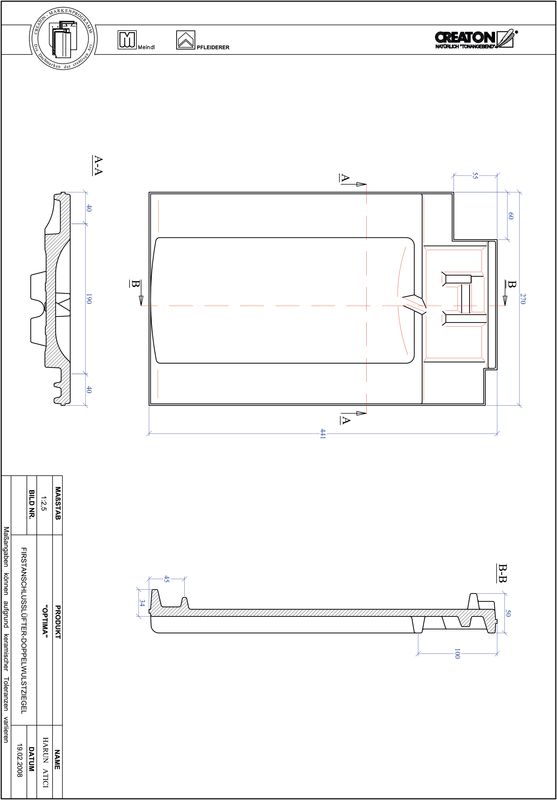Prodotto file CAD TERRA OPTIMA Esalatore raccordo colmo tegola a doppia onda FALDWZ