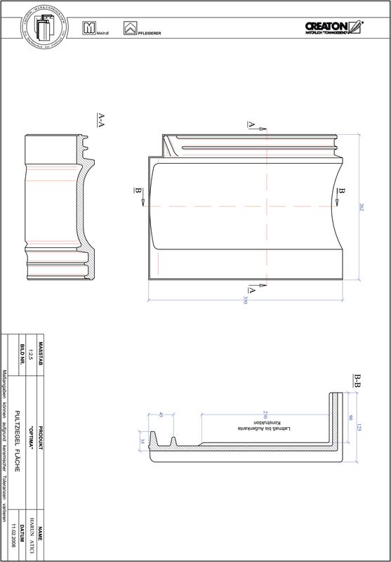 Prodotto file CAD TERRA OPTIMA Tegola di testata superficie PULTFLA