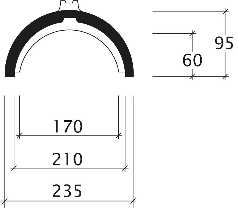 Disegno assortimento tegole di colmo e di displuvio PV-Firstziegel