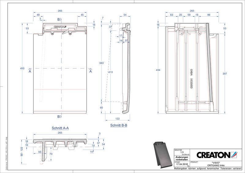Prodotto file CAD VISIO Gronda di frontespizio sinistra OGL
