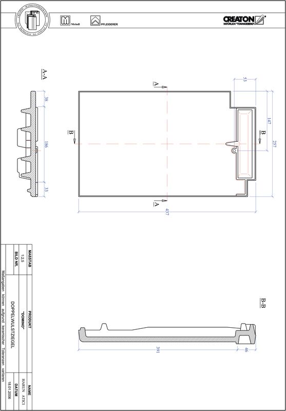 Prodotto file CAD DOMINO Tegola a doppia onda DWZ