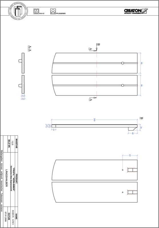 Prodotto file CAD PROFIL Taglio a segmento d'arco KERA-SAECHS-18-CM-LH