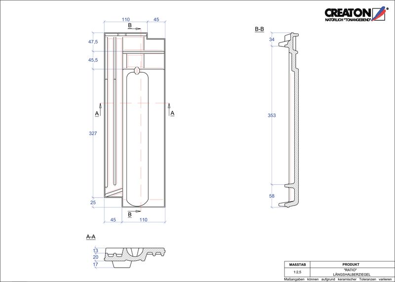 Prodotto file CAD RATIO Mezza tegola LH