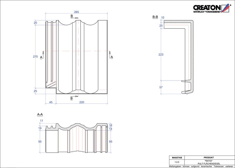 Prodotto file CAD RATIO Tegola di testata superficie PULTFLA