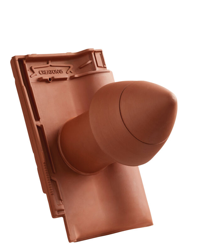 MZ3 NEU SIGNUM tubo di sfiato in ceramica DN 100 mm con calotta svitabile, incl. adattatore collegamento sottotetto con tubo flessibile