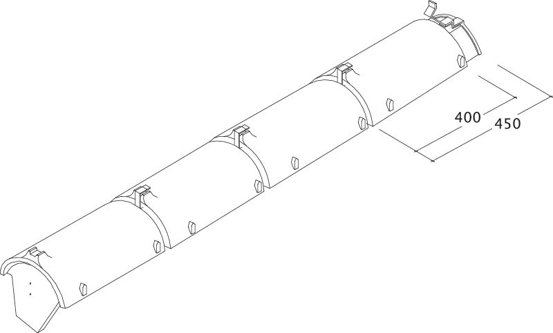 Disegno assortimento tegole di colmo e di displuvio PZ-Firstziegel-Perspektive