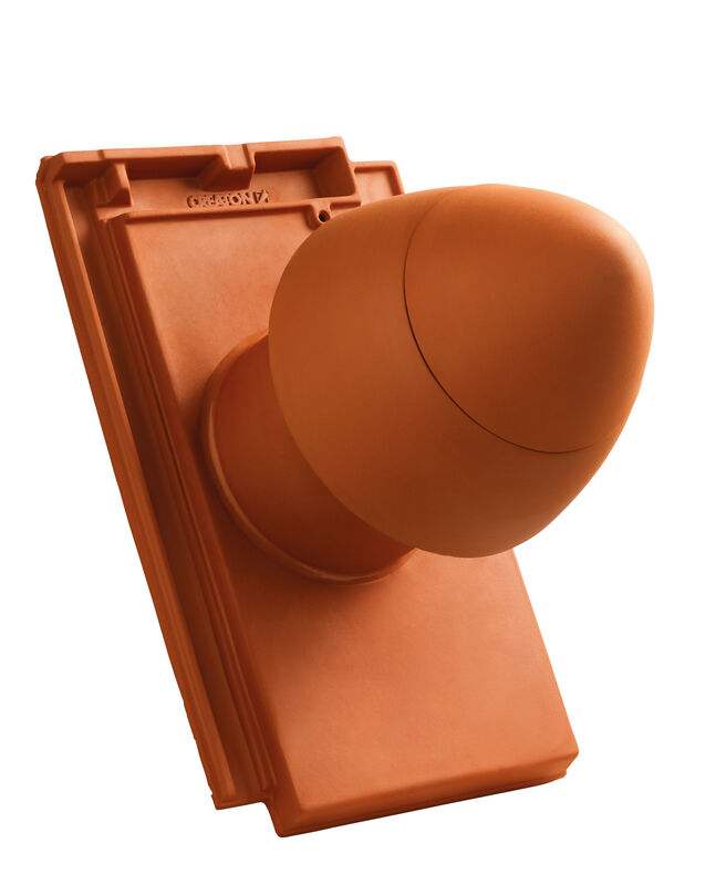 DOM SIGNUM Tubo di sfiato in ceramica DN 125 mm con calotta svitabile, incl. adattatore di collegamento sottotetto