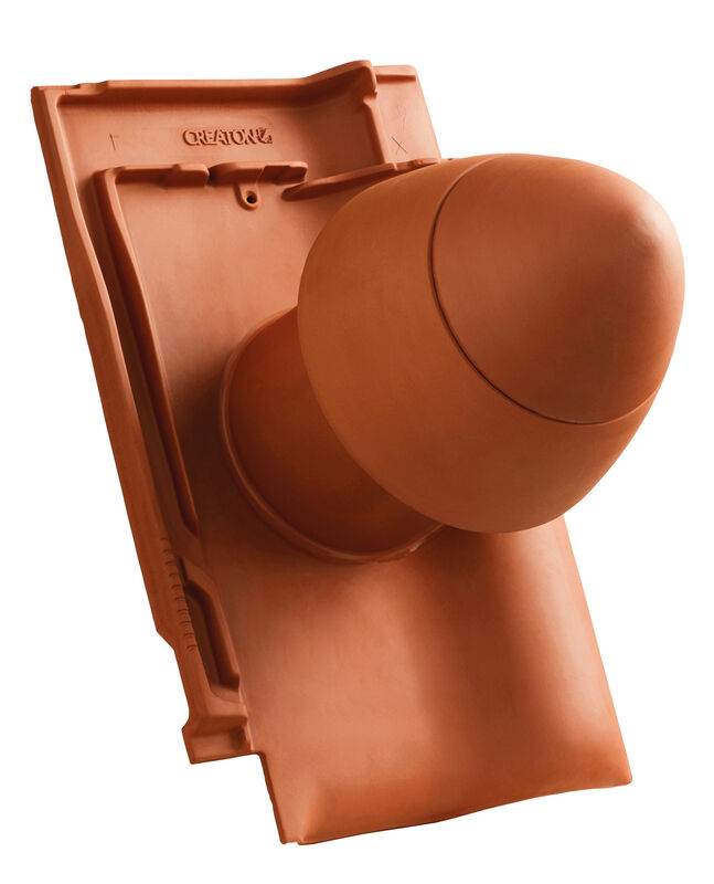 FUT SIGNUM Tubo di sfiato in ceramica DN 125 mm con calotta svitabile, incl. adattatore di collegamento sottotetto
