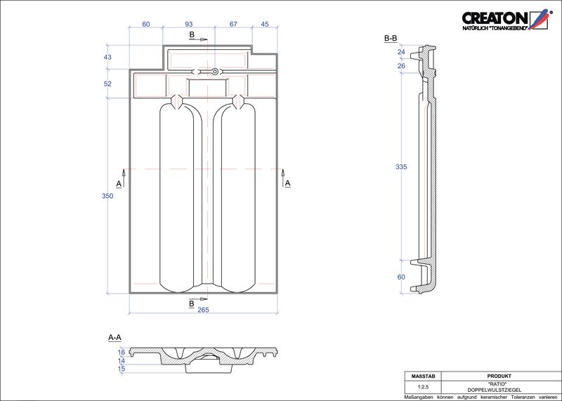 Prodotto file CAD RATIO Tegola a doppia onda DWZ