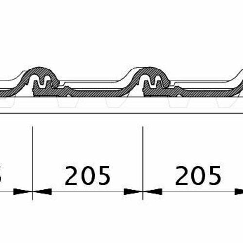 Disegno MZ3 gronda di frontespizio sinistra con lamiera laterale e doppia onda ODL