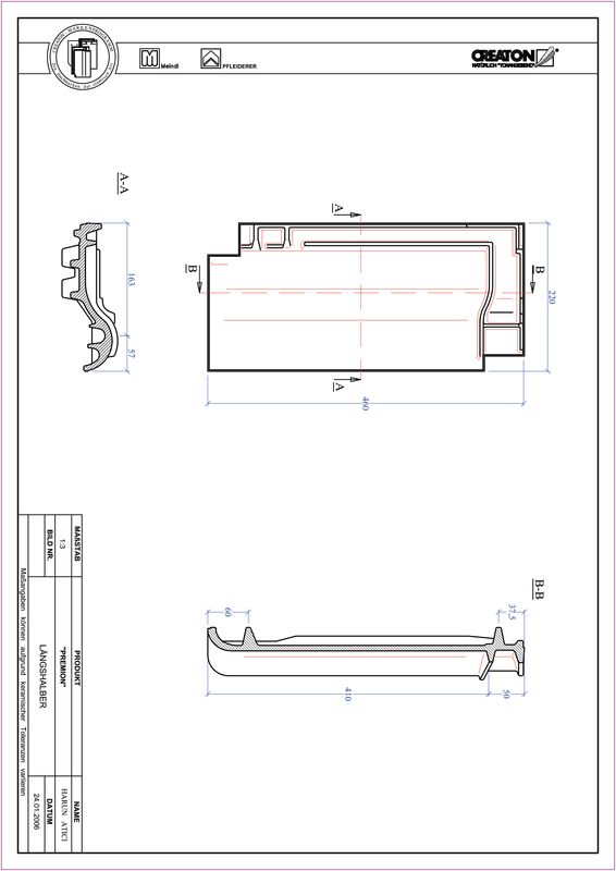 Prodotto file CAD PREMION Mezza tegola LH