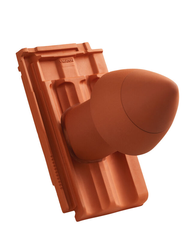 RUS SIGNUM tubo di sfiato in ceramica DN 100 mm con calotta svitabile, incl. adattatore collegamento sottotetto con tubo flessibile