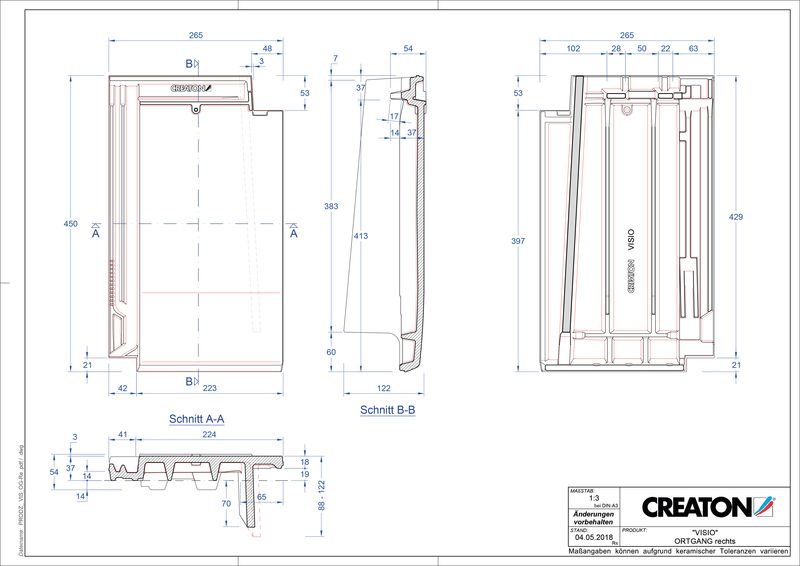 Prodotto file CAD VISIO Gronda di frontespizio destra OGR