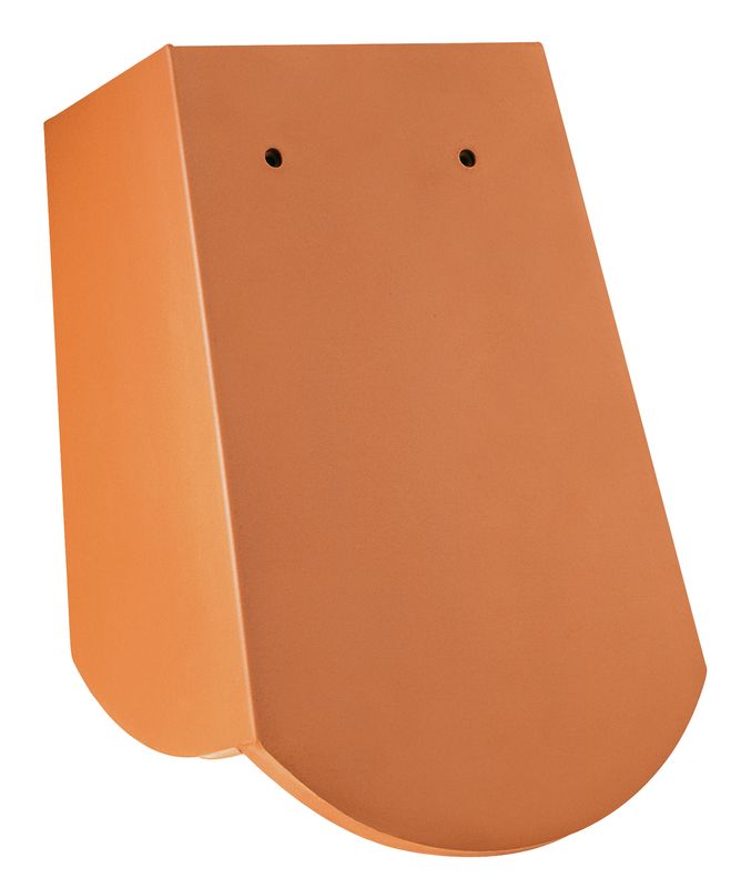 Tegola piana sassone 18 x 38 x 1,2 con 3 scanalature taglio a segmento d'arco gronda di frontespizio scorrevole con breve linguetta laterale ca. 5 cm a destra