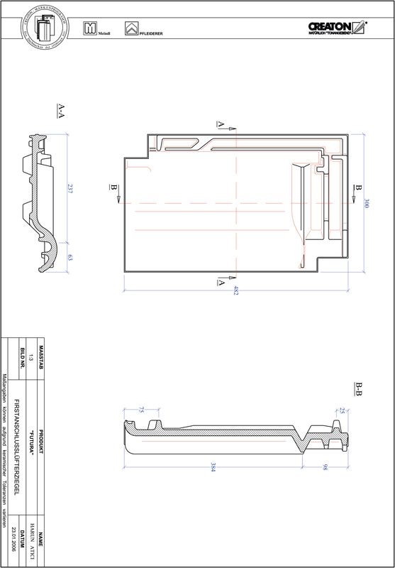 Prodotto file CAD FUTURA Tegola raccordo colmo-aeratore FALZ