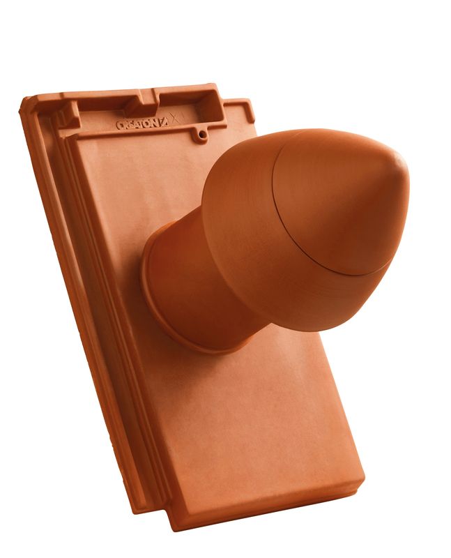 DOM SIGNUM Tubo di sfiato in ceramica DN 110 mm con calotta svitabile, incl. adattatore di collegamento sottotetto
