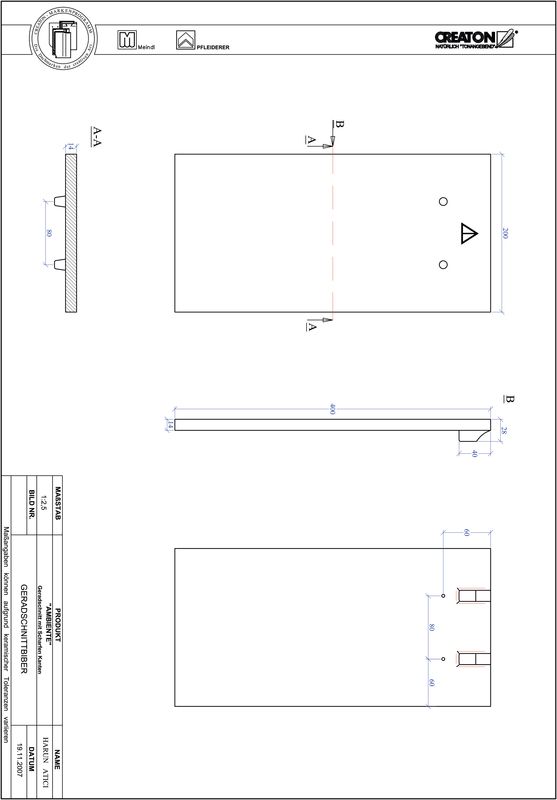 Prodotto file CAD AMBIENTE Taglio diritto GER-SCHARFE-KANTE