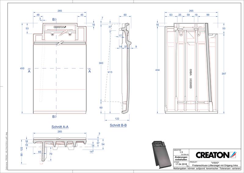 Prodotto file CAD VISIO Esalatore raccordo colmo gronda di frontespizio sinistra FALOGL