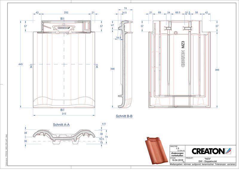 Prodotto file CAD MZ3 NEU Tegola a doppia onda DWZ