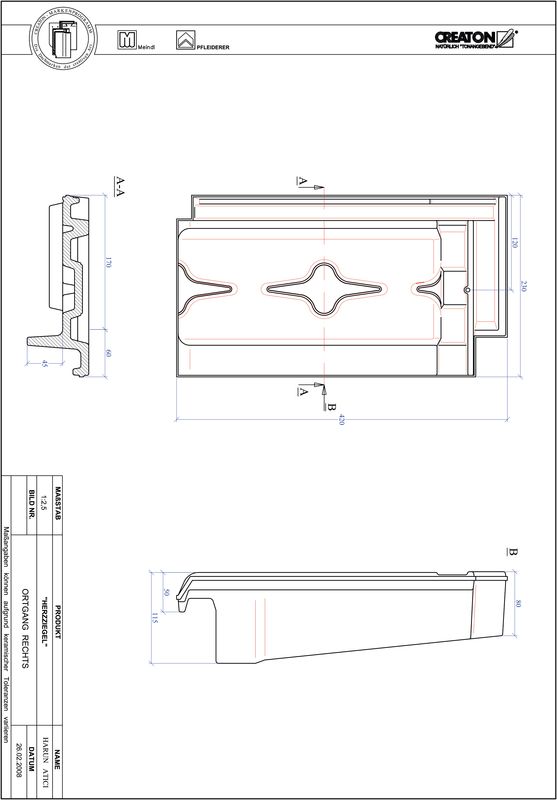 Prodotto file CAD HERZZIEGEL Gronda di frontespizio destra OGR