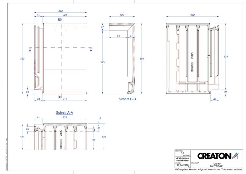 Prodotto file CAD VISIO Tegola di testata PULT