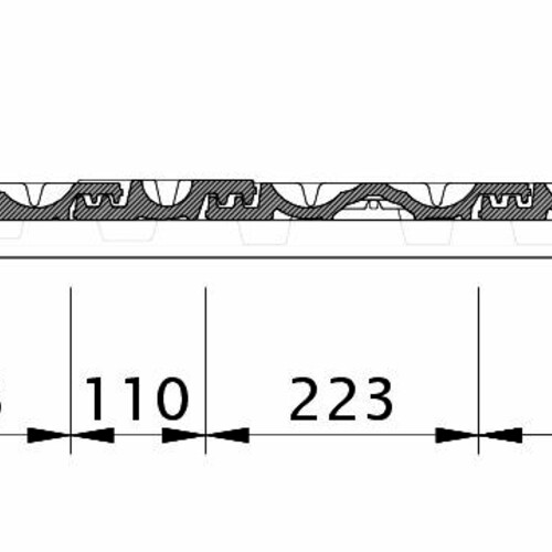 Disegno RATIO gronda di frontespizio sinistra con lamiera laterale e doppia onda ODL