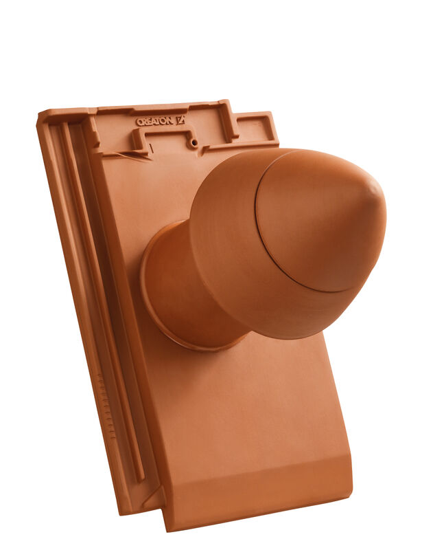 MIK SIGNUM tubo di sfiato in ceramica DN 100 mm con calotta svitabile, incl. adattatore collegamento sottotetto con tubo flessibile