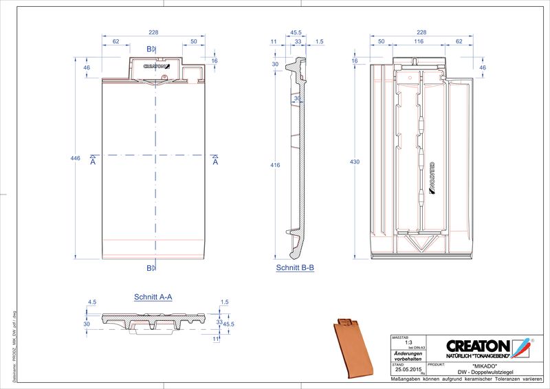Prodotto file CAD MIKADO Tegola a doppia onda DWZ