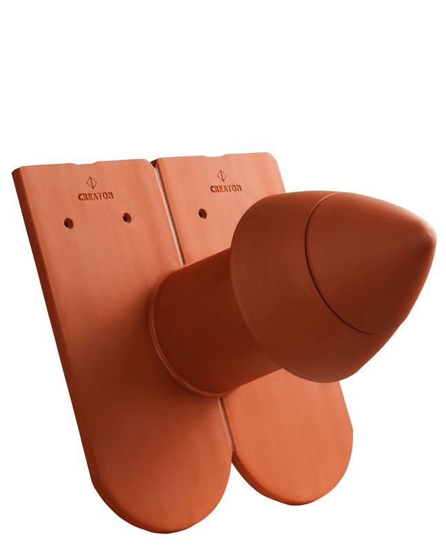 KERA-BIBER SIGNUM tubo di sfiato in ceramica DN 100 mm con calotta svitabile, incl. adattatore collegamento sottotetto con tubo flessibile