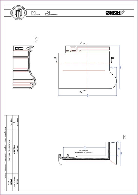 Prodotto file CAD PREMION Tegola di testata PULT