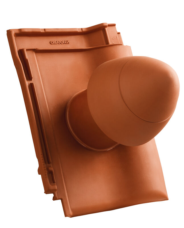 MAG SIGNUM tubo di sfiato in ceramica DN 125 mm con copertura rimovibile, incl. adattatore collegamento sottotetto con tubo flessibile