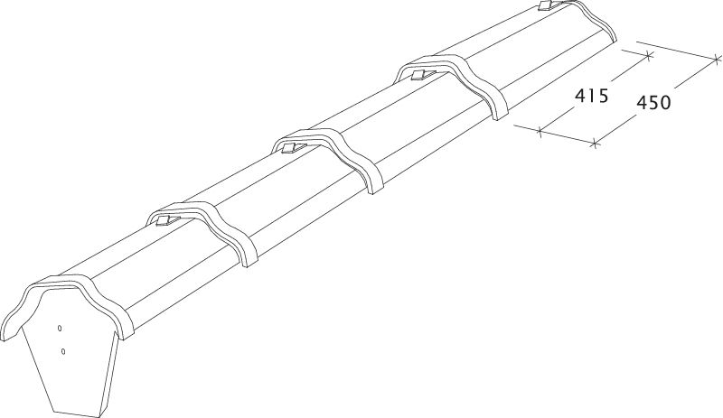 Disegno assortimento tegole di colmo e di displuvio PR-Firstziegel-Perspektive