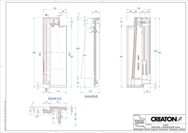 Prodotto file CAD VISIO Mezza gronda di frontespizio destra LHOGR