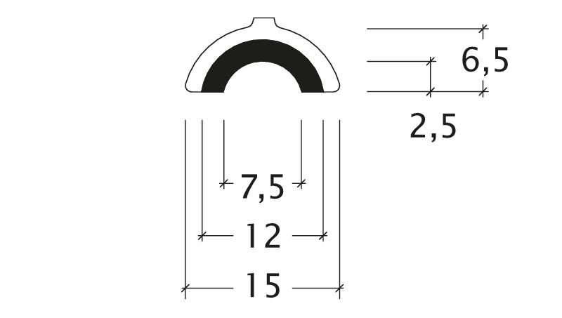 Disegno assortimento tegole di colmo e di displuvio BKoK-Firstziegel