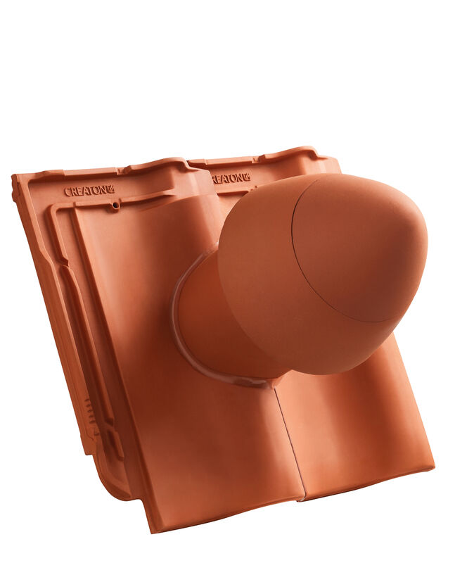 HAR SIGNUM tubo di sfiato in ceramica DN 125 mm con copertura rimovibile, incl. adattatore collegamento sottotetto con tubo flessibile