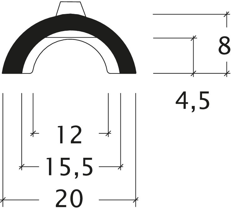 Disegno assortimento tegole di colmo e di displuvio BM-Firstziegel