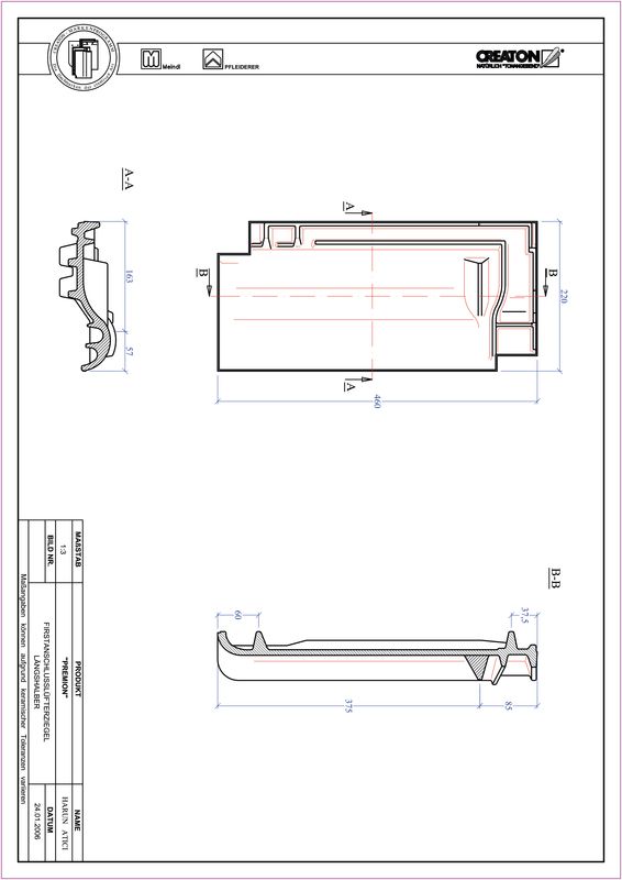 Prodotto file CAD PREMION Esalatore raccordo colmo mezza tegola FALLH