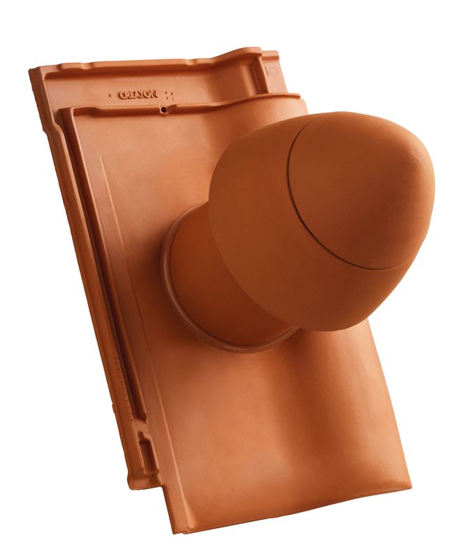 BAL SIGNUM Tubo di sfiato in ceramica DN 125 mm con calotta svitabile, incl. adattatore di collegamento sottotetto