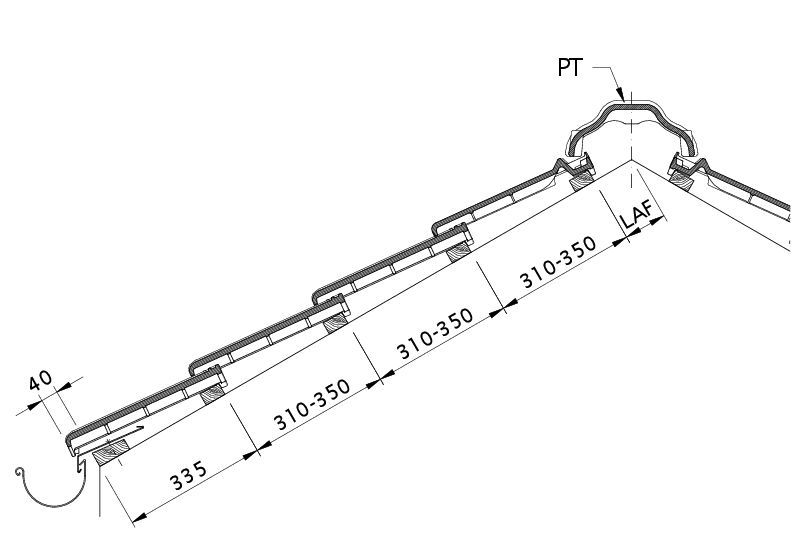 Disegno MAXIMA PRO sezione trasversale tetto DQF