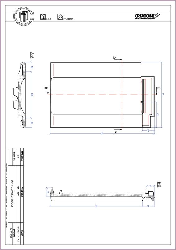 Prodotto file CAD TERRA OPTIMA Tegola a doppia onda DWZ