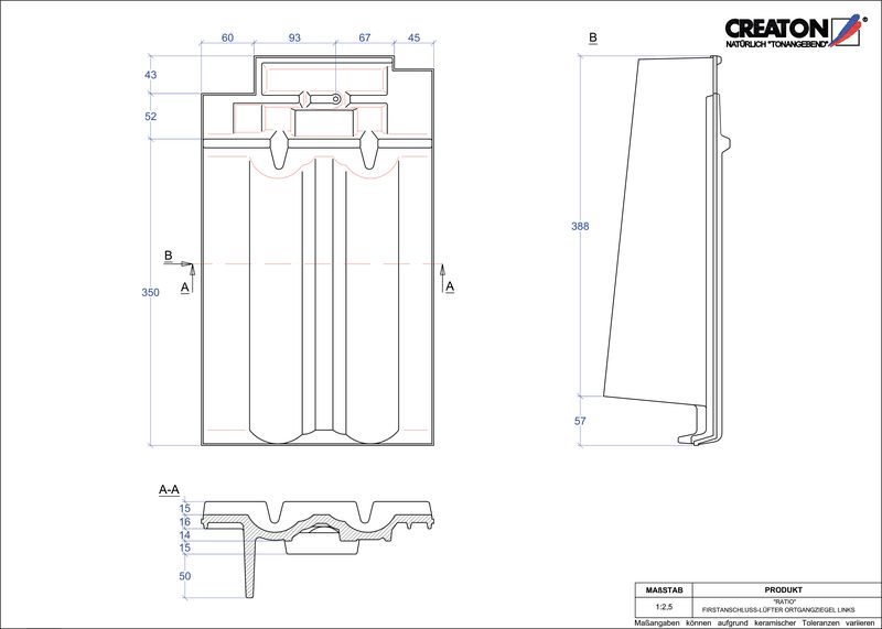 Prodotto file CAD RATIO Esalatore raccordo colmo gronda di frontespizio sinistra FALOGL