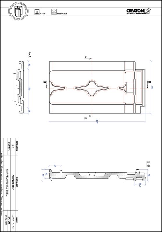 Prodotto file CAD HERZZIEGEL Tegola a doppia onda DWZ
