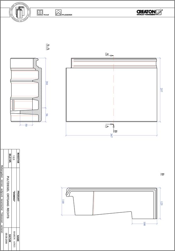 Prodotto file CAD DOMINO Tegola di testata gronda di frontespizio destra PULTOGR