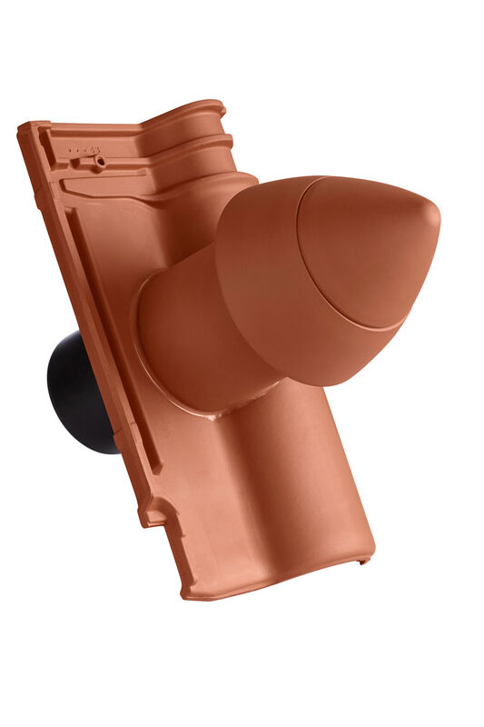 ETR SIGNUM tubo di sfiato in ceramica DN 100 mm con calotta svitabile, incl. adattatore collegamento sottotetto con tubo flessibile