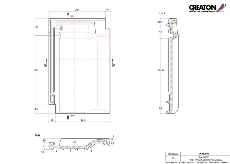 Prodotto file CAD BALANCE Tegola aeratore raccordo colmo FALZ